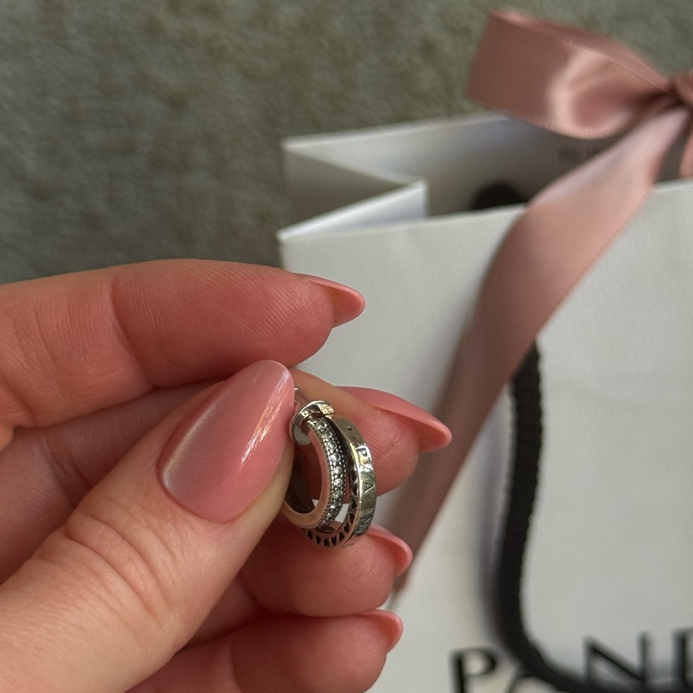 Pandora Silver and White Sparkle Ring